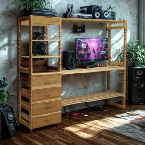 01 Closet con torre de cajones y estantes 4