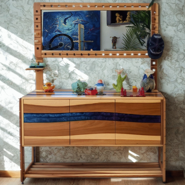 Credenza multifuncional Hermes MARB con espejo y resina