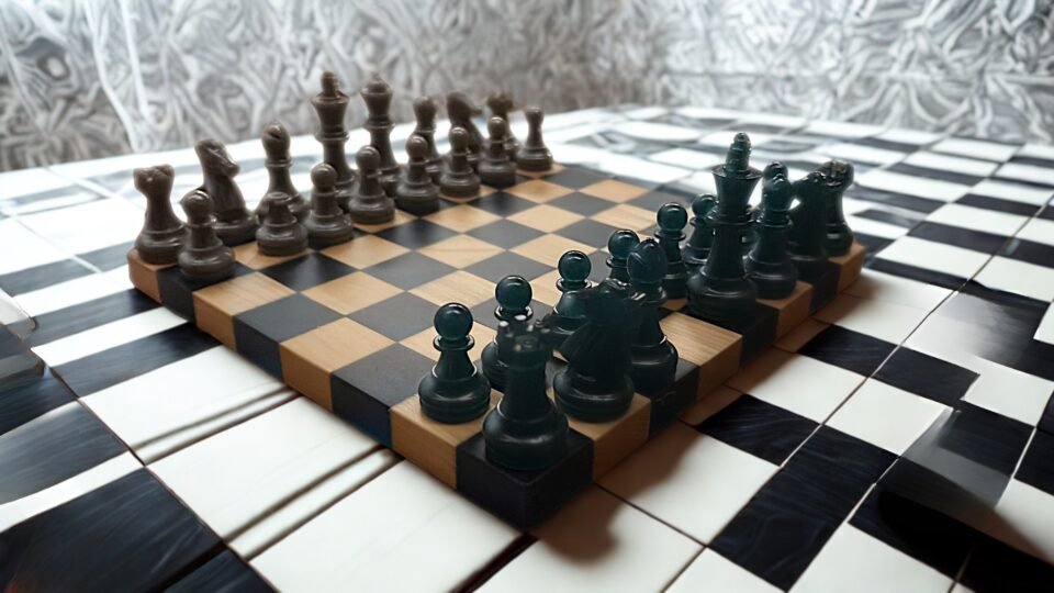 Juego de Ajedrez de Madera y Resina, Marb